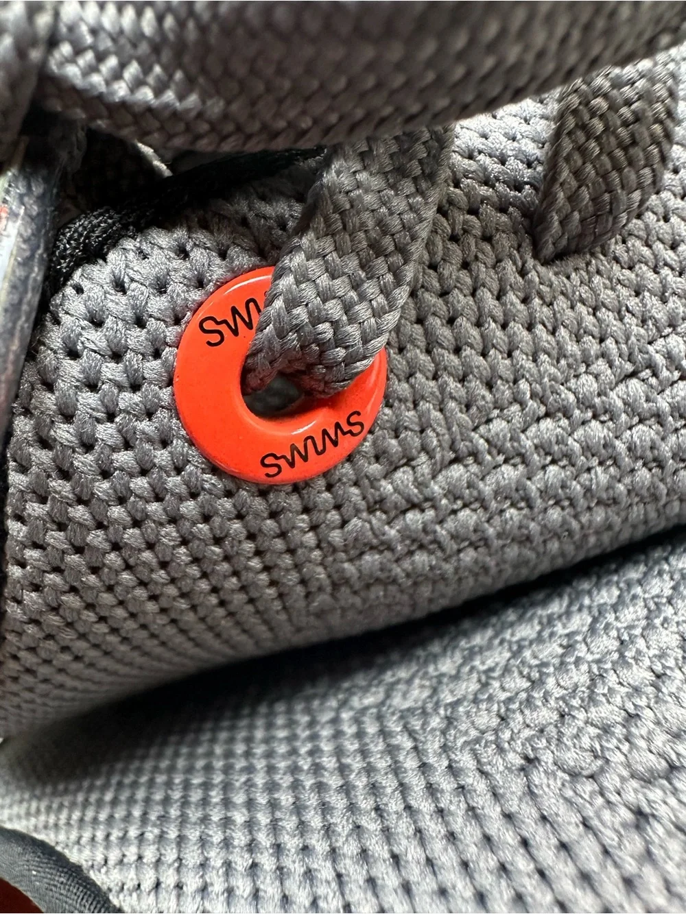 Swims Men's Gray Knit Tennis Sneakers with Orange Eyelet Accents 11